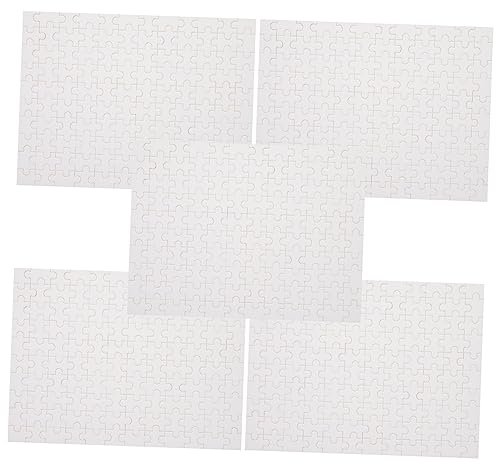 Abaodam Sublimation Transfer Puzzle Pieces Wooden Blank Jigsaw Puzzle 20x25cm Diy Heat Press Craft Set for Children 120 Pieces 5 Sets