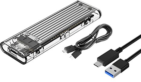 HOOLRZI M2 SSD Caso NVME SSD Enclosure M.2 A USB Tipo C 3.1 10Gbps Trasparente Hard Drive Enclosure Per NVME PCIE SSD Caso del Disco Hard Disk Caso Del Disco Esterno Del Supporto Della Cassa Del Disco