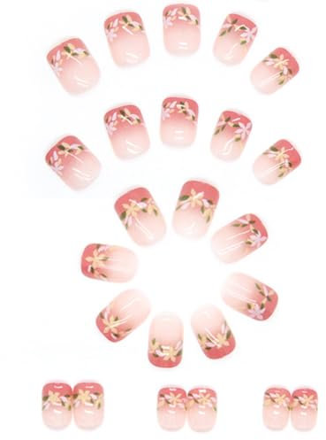 LOZTBUE 24 pezzi di lamine per unghie in gel, tatuaggi autoadesivi in gel UV per unghie, tatuaggi in gel per unghie semi-curati, adatti a donne e ragazze, nail art fai da te (prato fiorito)