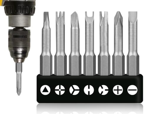 Emezddo 7 pezzi set di cacciaviti di forma speciale,utensile per punte triangolari a tre punte a croce interna di tipo Y a forma di U,trapano speciale,per accessori per trapano e cacciavite(50 mm)