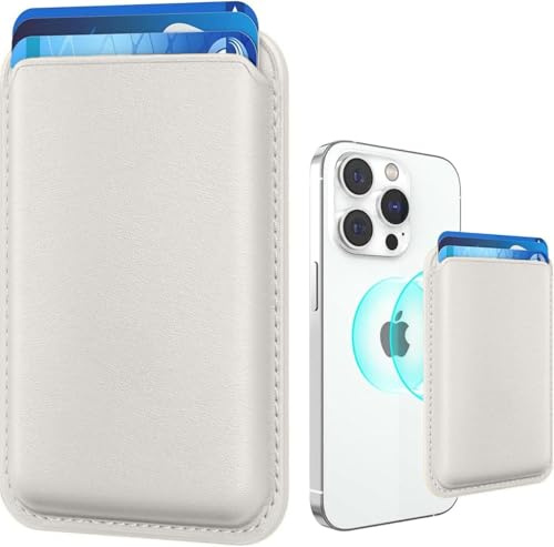 VIPERFLY Wallet Leather [Strongest Magnetic] Compatible with MagSafe for iPhone 16/15/14/13/12 Mini/Pro/Pro Max/Plus/Series Super Strong Magnetic Card Holder (White)