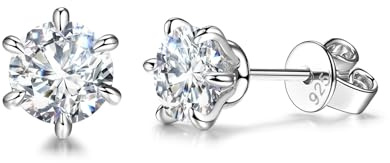 FANCIME Lab-Grown diamantörhängen (färger D-E, renhet VS) 925 sterlingsilver örhängen stiftörhängen presenter smycken för kvinnor du, Sterlingsilver, Diamant
