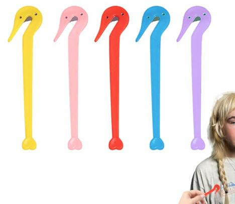 Genérico Herramienta para Quitar Lazos para el Cabello, Cortador de Lazos para el Cabello Elástico - Cortador de Cuerda de Goma de 5 Piezas