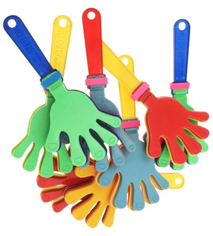 Milisten 8pcs Plastic Hand Clapper Toy Noisemakers for Party Cheering Props Noise Makers Bulk Birthday Fiesta Sporting Events