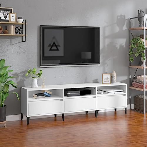 LLEZKBR Centres de divertissement et meubles TV - Meuble TV blanc 150 x 30 x 44,5 cm - Bois d'ingénierie