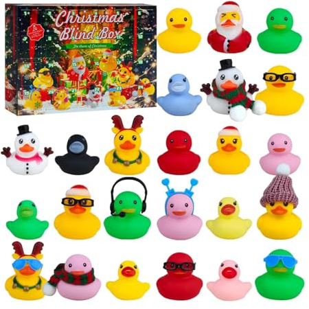 Calendario 'Avvento Con Figure D'orrore Natale, Giocattoli Sorprese,Calendario Conto Alla Rovescia Sicuro 24 Anatre Piccole | Elementi Natale Decorazione M