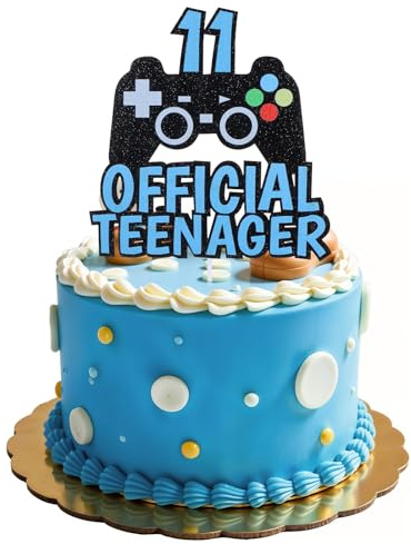 1 decoración para tartas de cumpleaños para niños, videojuegos, decoración de tartas, decoración de 13 años para fiestas infantiles