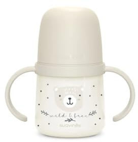 Suavinex, Tazza da apprendimento per bambini, con manico, si illuminano al buio, bicchiere con beccuccio a prova di perdite in silicone, con valvola anticolica per bambini +6 mesi, ideale per notte