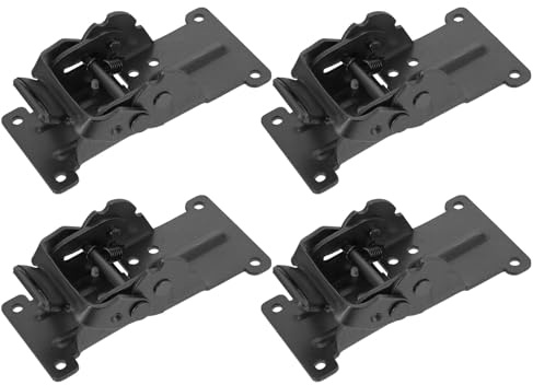 Alipis Bisagras Plegables Autoblocantes 4 Piezas para Patas de Mesa y Silla Bisagra de Bloqueo 180-90/0 Grados Herraje Metálico Negro para Muebles Plegables y Bricolaje