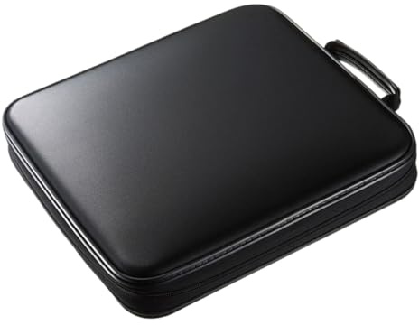DECHOUS DVD Hülle CD Organizer mit 160 Steckplätzen Stoßfeste CD Aufbewahrungstasche in Schwarz Platzsparend für DVDs V Förmiges Design für Einfache Entnahme