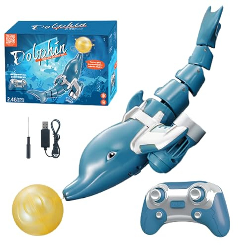 Juguetes acuáticos para Barcos RC, simulación de delfín RC para Piscina, Delfín Realista con Forma de delfín, Control multidireccional Diseño de rotación de Bola de de Alta simulación para p