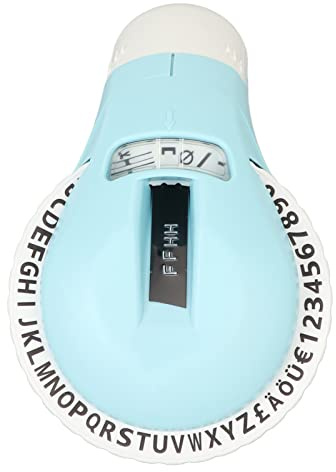 WIHFHGZ Embossing Label Maker, Stampante a Rilievo Blu, 47 Caratteri, 600dpi, 9mm Nastro Etichette - Controllo Facile, Portatile, Ideale per Scrapbooking e Organizzazione Casa (Blu)