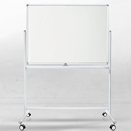 Office Marshal Mobiles Whiteboard/Doppelseitige Whiteboard- mit Alurahmen, magnetisch (120x220 cm)