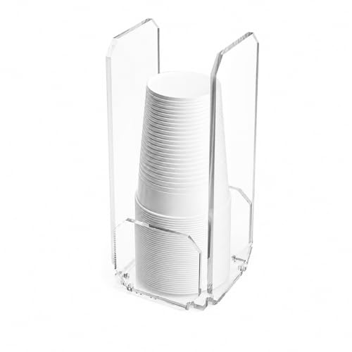 AGPLEX Portabicchieri plastica MUSA da tavolo in vetro acrilico plex trasparente, porta bicchieri di plastica per casa bar buffet barca, design moderno elegante per tavola e cucina, Made in Italy