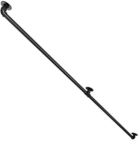 Handrails for Staircase Handrail - Complete Kit,Black Metal Wrought Iron Handrails with Wall Brackets,for Elderly, Seniors, Handicap, Disabled for Indoor Stairs Banister Railing Rail Supports 250kg