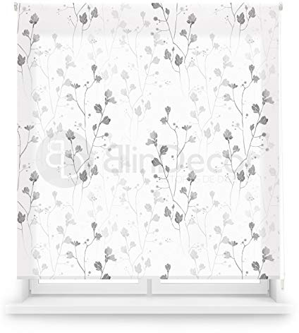 Blindecor Flores | Transparentes Rollo mit Digitaldruck, Modell Bloom | 150 x 180 cm (BxH) | Stoffgröße 147 x 175 cm | Fensterrollos