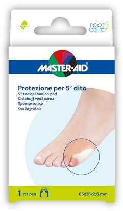 Footcare Protezione 5°Dito in gel paraffina - riduce lo sfregamento - ammortizza - lavabile - riutilizzabile e reversibile destro/sinistro - 1 pezzo