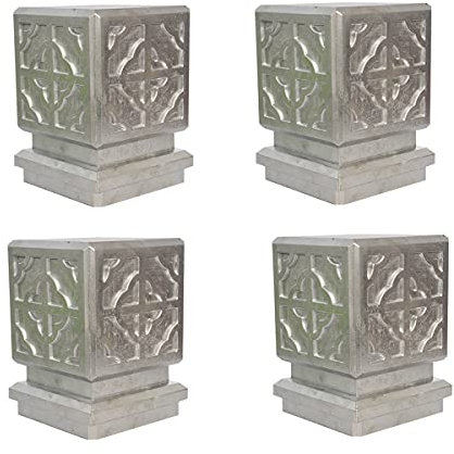 CLLX Capuchons pour Poteaux en Fonte D'Aluminium De Qualité, Chapeau/Embout, 4 Pièces,150x150mm
