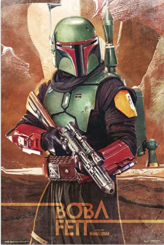 empireposter Star Wars - Boba Fett - Poster - Größe 61x91,5 cm + 2 St Posterleisten Kunststoff 62 cm schwarz