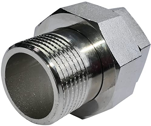 AERZETIX - Racor Recto Unión Mixta - Metal - 1 Rosca Macho/Hembra - Reductor M/F con Junta Tórica - para Atornillar