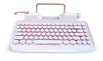 KnewKey Tastatur im Schreibmaschinen-Stil, mechanisch, kabelgebunden, kabellos, mit Tablet-Ständer, Bluetooth-Verbindung