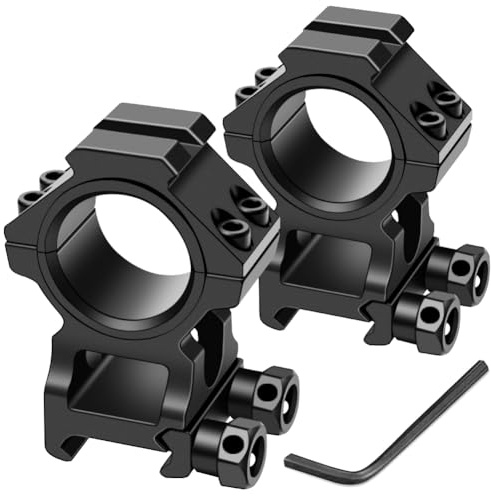 KEENZO 2 PCS Anello di Montaggio per Cannocchiale, Alto Profilo 1''25.4mm/30mm Anello di Montaggio per 20mm Picatinny Weaver Rail
