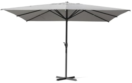 Gruppo Maruccia - Parasol 4 x 4 m - Poteau central en aluminium blanc - Bâche hydrofuge - Professionnel pour hôtel, bar, restaurant, jardin
