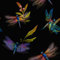 ReWallpaper 44.5cm×7m Self Adhesive Wallpaper Kids Blue Vintage Peel and Stick Wallpaper for Living Room Black Vinyl Removable Wallpaper Vinyl Wrap for Furniture Pattern Purple Dragonfly