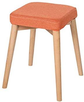 Modern Simple Solid Wood Square Stool Fabric Dressing Stool Stylish Dining Table Stool Rest Stool for Home Office Cafe Leisure Area C (E)
