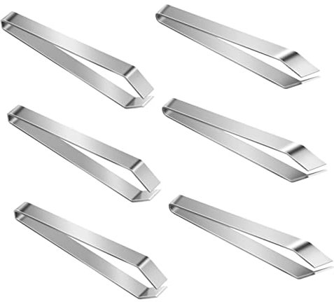 UPKOCH 6pcs Practical Tweezers Stainless Steel Pig Hair Remover Kitchen Pliers Long Aquarium Tweezers for Aquascaping Tools