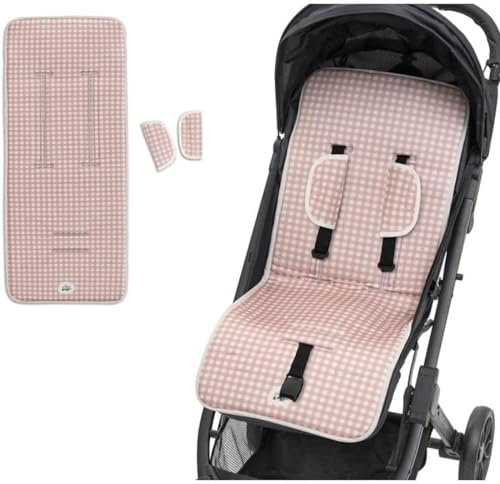Colchoneta Silla de Paseo Universal Transpirable Idela para Verano con tejido 3d Cojín Silla de Paseo para el Cochecito o Silleta - danielstore (VICHI ROSA)