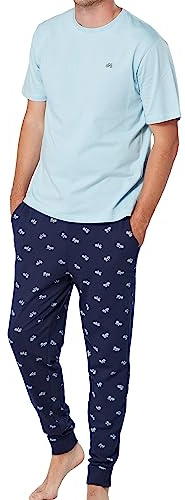 The Essentials Wardrobe Mens TEW Long Pyjamas - Short Sleeves - Bike - Large