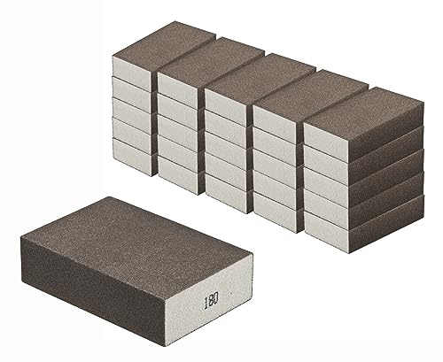 Schleifschwamm 25 Stück Schleifschwämme Feine Körnungen K180 für Holz Lack Metall Trocken u. Nass Schleifen waschbar u. wiederverwendbar