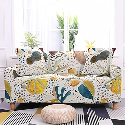 Hopfen Sofaschoner Blau Rot Sofaüberwurf Weich Spandex Sofaschoner rutschfest Couch Überwurf Waschbare Sofa Überzug Sofabezug mit Elastischen Riemen Sofabezug L Form Universelle 1 Sitzer