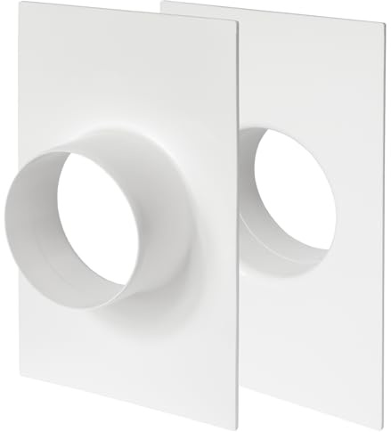 Repa Market 100 mm 2er Set Kunststoff Lüftungsrohr Verbinder Flansch – PVC Rohrkupplung Trockner Abluftschlauch Anschlussplatte – Heizungs- & Klimaanlage Ventilation HVAC Lüftungssystem