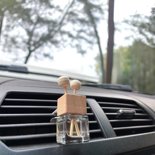 6 pz Diffusore di profumo con clip per deodorante per auto in vetro, 8 ml boccette di profumo vuote per olio essenziale, uscita di sfiato del diffusore, bottiglia decorativa di aromaterapia