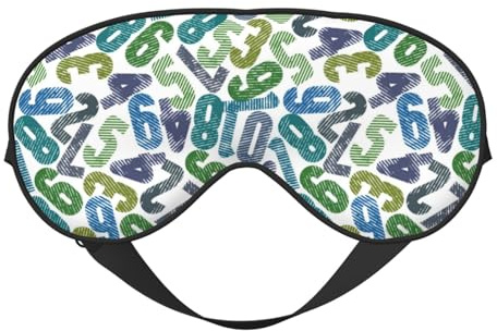 Schlafmaske für Frauen und Männer, weiche Augenmaske mit mathematischem Zahlenstempel, Reisemaske zum Schlafen, Schlafmaske mit verstellbarer Schnalle für Frauen und Männer