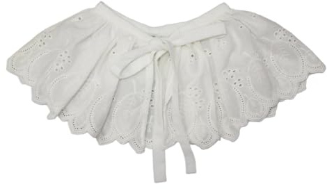 LUOFENG Scialle da donna, elegante scialle da donna con ricami cavità con foglie finte plissettate arricciate scialle avvolgente cravatta decorativa camicetta top sciarpa bolero, Come mostrato,