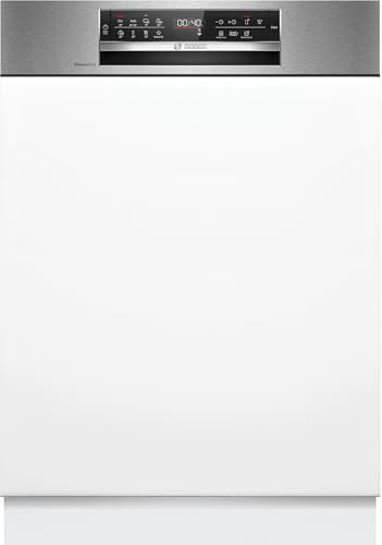 Bosch SMI6ECS12E Serie 6, Lavastoviglie da incasso con frontalino, Cestelli personalizzabili, Terzo cestello posate, Zona di lavaggio intensivo, Motore EcoSilence Drive, Acciaio, 60 cm.