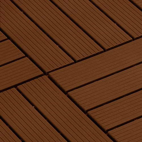 HGOuhK Pavimento ad incastro in legno-plastica Piastrelle for pavimenti ad incastro for esterni in plastica, Piastrelle impermeabili, 6 pezzi, Pavimento for esterni impermeabili, Piastrelle ad incastr