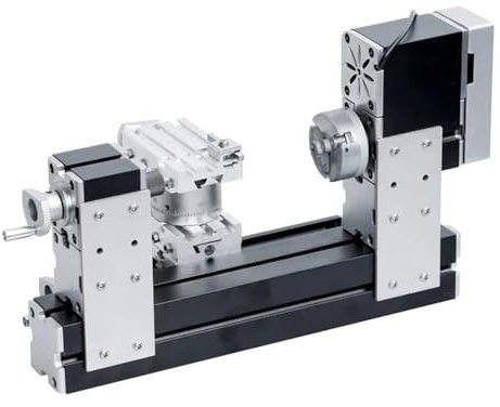60W 4-axis Rotary Mini Metal Lathe Wooden Lathe Machine Educational Tool