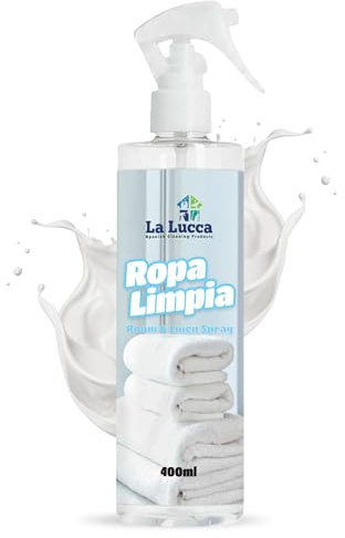 LaLucca Ropa Limpia Room & Linen Spray 400ml | Fresh Cotton & Clean Linen Fragrance | Spanish Room & Fabric Mist | Home Spray for Bedding, Curtains & Upholstery | Long-Lasting Fresh Scent