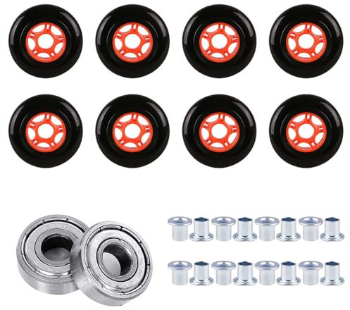 Inline-Skate-Rollen mit 608ZZ Kugellager, 72 mm, 76 mm, 80 mm, 85 A Härte, 8 Stück, Polyurethan-Ersatzrad (80 mm)