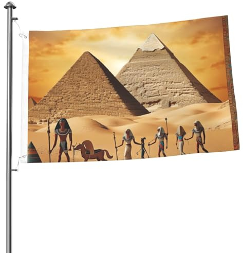 Drapeau de l'Égypte ancienne de 61 x 91 cm - Impression double face - Drapeau de jardin pour l'extérieur - Bannière cadeau avec œillets - Toile de fond pour photo pour décoration intérieure et