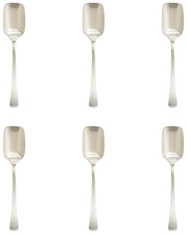 6 x Stainless Steel Dessert Spoons 14cm Small Pudding Tea Spoons Set – Reusable Ice Cream Yogurt Spoons for Kitchen Dining Parties