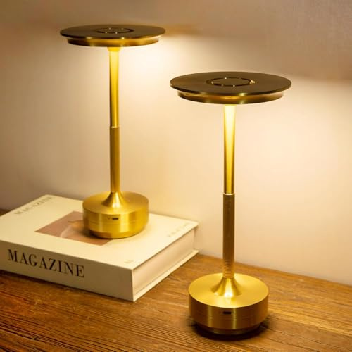 Cordless Table Lamp Set of 2,Rechargeable Touch Lamps Bedside Lamps,3000-6000K Dimmable Waterproof Wireless LED Table Lamp,Protable Battery Operated Lamp for Home Shower Bedroom Living Room Kitchen