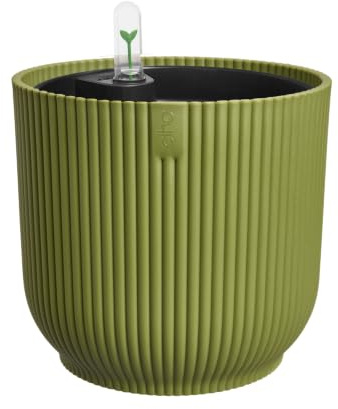 elho Vibes Fold Round 22 Flower Pot with Self Watering Insert - Fern Green