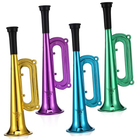 Gogogmee Trompeta De Juguete De Plástico Colorida Para Niños Pequeños, Tamaño Pequeño, Ligera y Resistente, Para Animación Fiestas y Eventos Deportivos, Pack De 10 Unidades