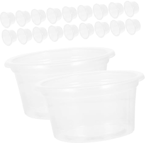 Hemobllo 20 pièces Bol Réptile Transparent Résistant à Usure Petit Bol Nourriture et Eau pour Reptiles Domestiques Coupelle Alimentaire Multifonction pour Lézards Gecko Serpents et Autres