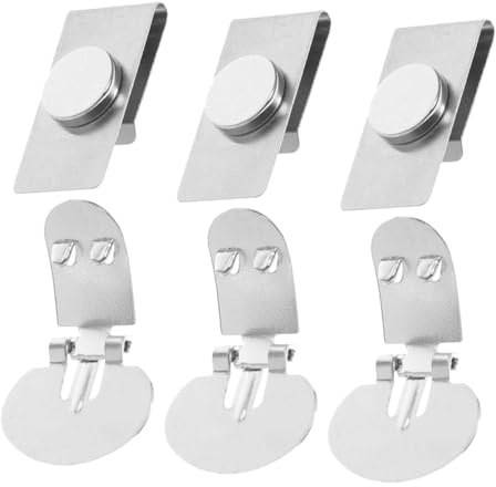 Yardwe 3 Paare Magnetische Krawattenklammer Unsichtbar Edelstahl für Herren Business Hochzeit Büro Stilvoll Eleganter Krawattenhalter Schnell Befestigt Vielseitig Kompatibel